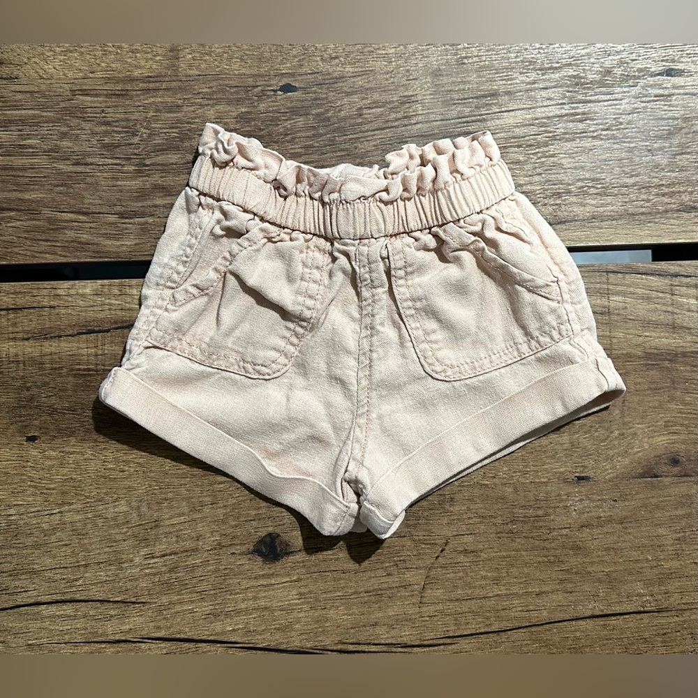High waisted linen shorts